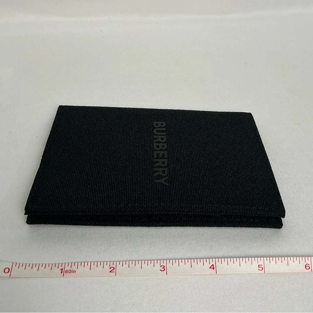 Burberry Black Canvas Passport Card Holder